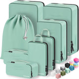 Velaybor 8 Set Compression Packing Cubes for Travel, Waterproof Luggage Organizers, Suitcase Organizer Set for Carry-On & Checked Baggage, Travel Accessories for Men & Women