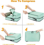 Velaybor 8 Set Compression Packing Cubes for Travel, Waterproof Luggage Organizers, Suitcase Organizer Set for Carry - On & Checked Baggage, Travel Accessories for Men & Women