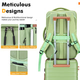Velaybor Luggage Sets 3 Piece with Spinner Wheels, Lightweight PC Hardside Suitcase with TSA Lock & YKK Zippers, 20 Inch Carry On Luggage with Travel Bag for Men and Women, Avocado Green