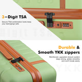 Velaybor Luggage Sets 3 Piece with Spinner Wheels, Lightweight PC Hardside Suitcase with TSA Lock & YKK Zippers, 20 Inch Carry On Luggage with Travel Bag for Men and Women, Avocado Green