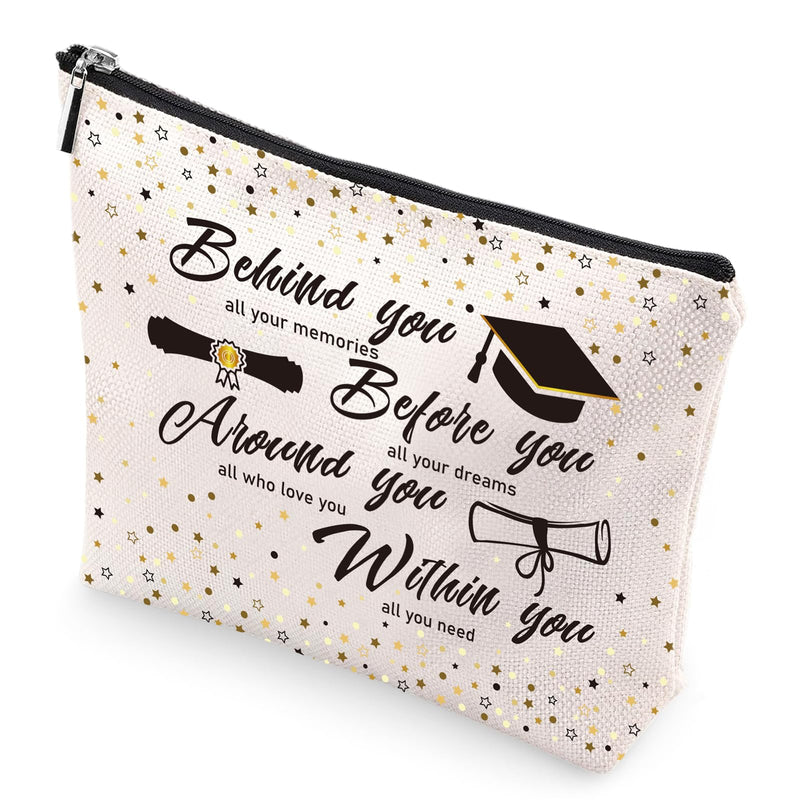 VeloKomo Graduation Gifts Makeup Bags - 2026 College Graduates Gift Cosmetic Bag High Class Grade Inspirational Small Toiletry Pouch Birthday Party Present for Her Girls Daughter Nurse Women Student