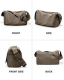 VENATIN Vintage Canvas Messenger Bag for Men & Women, Large Crossbody Shoulder Bag Leisure Shoulder Sling Bags Handbag for Travel, Business Bookbag Fits 15.6 inch Laptop, Khaki