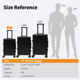 VentureVault Carry On Luggage 22x14x9 Airline Approved, Zipperless Luggage Carry On, Hard Shell Suitcases with TSA Lock, Lightweight Carry On Suitcases with Aluminum Frame (black, 20inch)