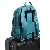 Vera Bradley Women's Cotton Campus Backpack, Forever Green - Recycled Cotton, One Size