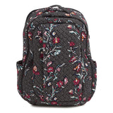 Vera Bradley Women's, Cotton Large Travel Backpack Travel Bag, Perennials Noir Dot, One Size