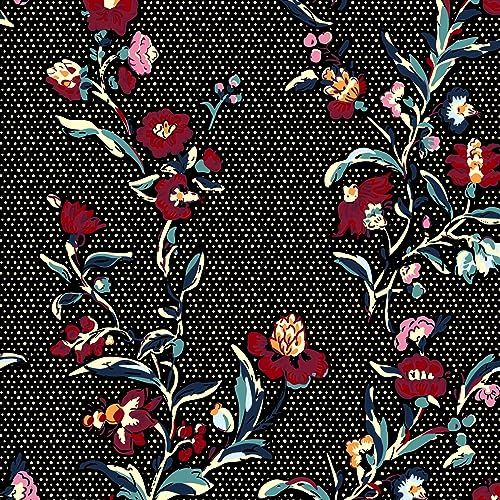 Vera Bradley Women's, Cotton Large Travel Backpack Travel Bag, Perennials Noir Dot, One Size