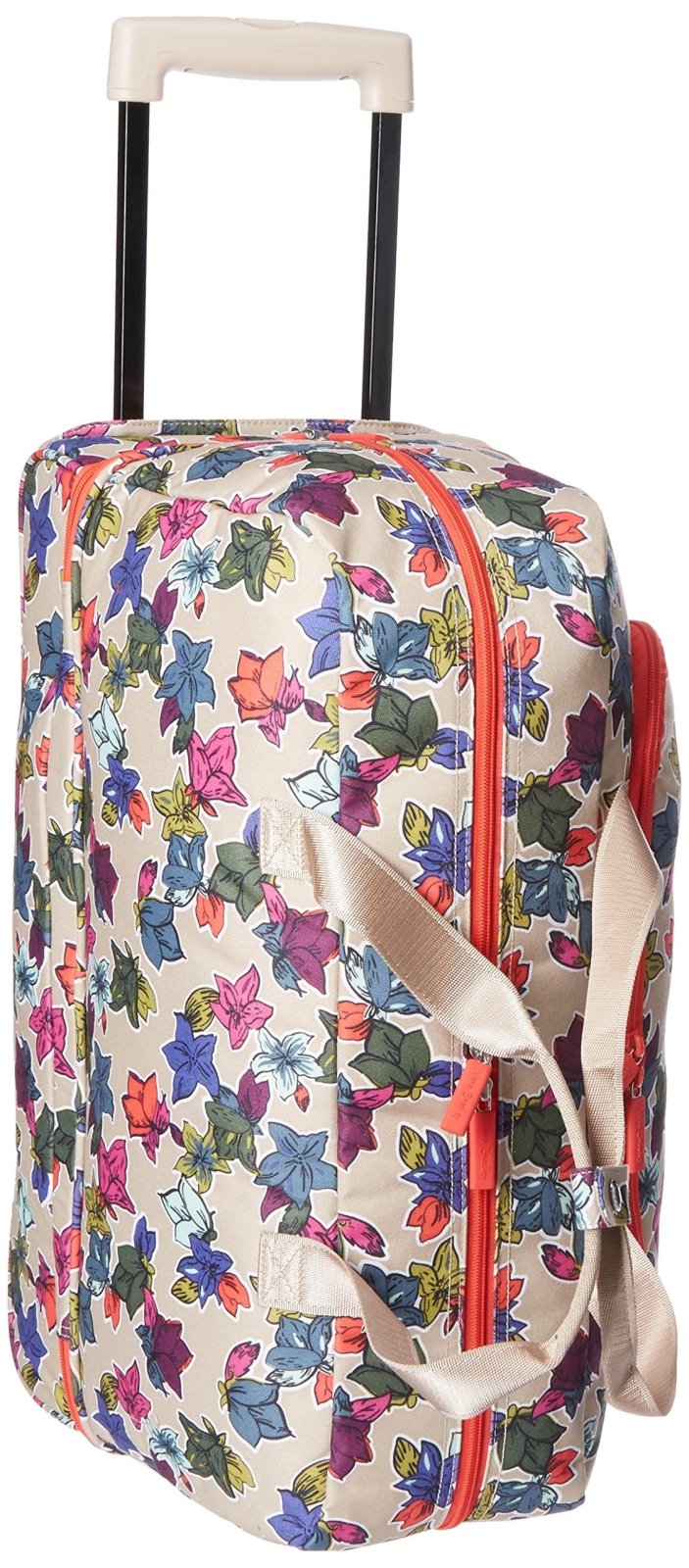 Vera Bradley Women's Lighten Up Wheeled Duffle Carry - on Luggage, Falling Flowers Neutral, One Size