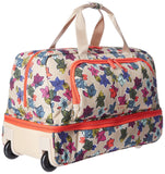 Vera Bradley Women's Lighten Up Wheeled Duffle Carry - on Luggage, Falling Flowers Neutral, One Size