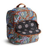 Vera Bradley Women's Premium Cotton Bancroft Backpack, Flowers + Feathers, One Size