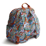 Vera Bradley Women's Premium Cotton Bancroft Backpack, Flowers + Feathers, One Size