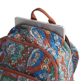 Vera Bradley Women's Premium Cotton Bancroft Backpack, Flowers + Feathers, One Size