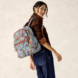 Vera Bradley Women's Premium Cotton Bancroft Backpack, Flowers + Feathers, One Size