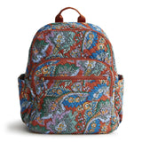 Vera Bradley Women's Premium Cotton Bancroft Backpack, Flowers + Feathers, One Size