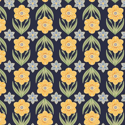 Vera Bradley Women's Premium Cotton Large Bancroft Backpack, Daffodils, One Size