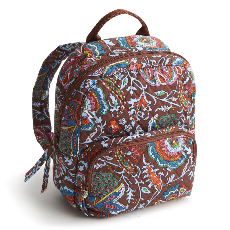 Vera Bradley Women's Premium Cotton Mini Banbury Backpack, Marrakesh Cinnamon, One Size