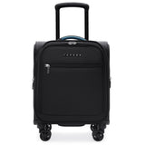 Verage 14.5 inch Underseat Carry On Luggage with Wheels, Black Softside Small Suitcase Spinner Wheeled Rolling Travel Laptop Bag for Airlines Airplanes Short Trip Men Women