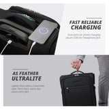 Verage 14.5 inch Underseat Carry On Luggage with Wheels, Black Softside Small Suitcase Spinner Wheeled Rolling Travel Laptop Bag for Airlines Airplanes Short Trip Men Women