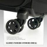 Verage 18x14x8in Spinner Underseat Carry - On Luggage - Airplane Personal Item Bag, USB A&C Charging Port, Padded Laptop Pocket & Wet/Dry Compartments for Women, Classic Black