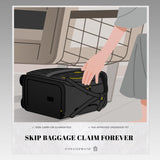 Verage 18x14x8in Spinner Underseat Carry - On Luggage - Airplane Personal Item Bag, USB A&C Charging Port, Padded Laptop Pocket & Wet/Dry Compartments for Women, Classic Black