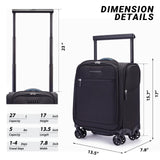 Verage Carry On Luggage with Wheels, 15 Inch Underseat Spinner Luggage Pro, Underseat Personal Item Travel Bag for Men and Women, Carry On Bags for Airplanes, Black
