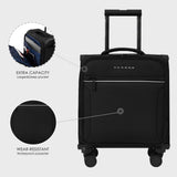 Verage Toledo Underseat Carry On Luggage 15 - Inch Softside Small Suitcase with Spinner Wheels & USB Port (Black, Carry - On 15 - Inch)
