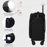 Verage Toledo Underseat Carry On Luggage 15 - Inch Softside Small Suitcase with Spinner Wheels & USB Port (Black, Carry - On 15 - Inch)