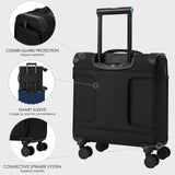 Verage Toledo Underseat Carry On Luggage 15 - Inch Softside Small Suitcase with Spinner Wheels & USB Port (Black, Carry - On 15 - Inch)