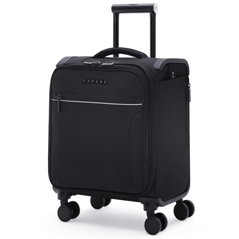 Verage Toledo Underseat Carry On Luggage 15 - Inch Softside Small Suitcase with Spinner Wheels & USB Port (Black, Carry - On 15 - Inch)