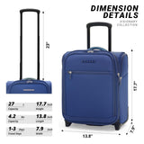Verage Under Seat Luggage with Wheels, Softside Expanable Small Suitcase Carry On Luggage Bags for Airlines Airplanes Short Trip Men Women (Navy, 16 - Inch Rolling Underseat)