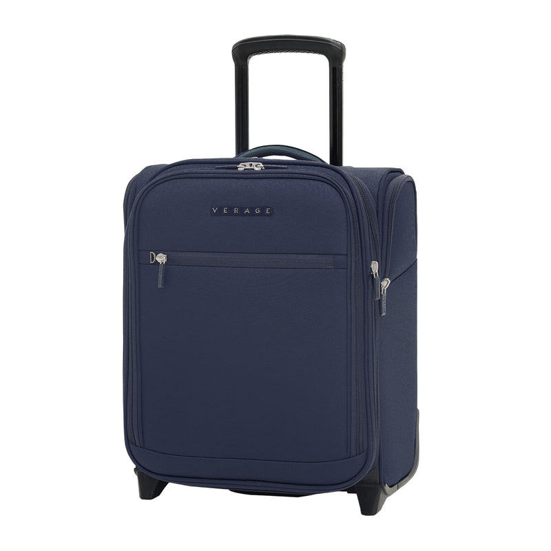 Verage Under Seat Luggage with Wheels, Softside Expanable Small Suitcase Carry On Luggage Bags for Airlines Airplanes Short Trip Men Women (Navy, 16 - Inch Rolling Underseat)