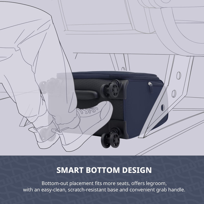 Verage Underseat Carry On Luggage with Wheels & USB Port,14 inch Wheeled Spinner Bag Carry - on Luggages for Airlines, Lightweight Suitcase Men Women, Pilots and Crew (14.5 - Inch Plus Underseat Pro)