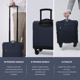 Verage Underseat Carry On Luggage with Wheels & USB Port,14 inch Wheeled Spinner Bag Carry - on Luggages for Airlines, Lightweight Suitcase Men Women, Pilots and Crew (14.5 - Inch Plus Underseat Pro)
