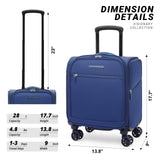 Verage Underseat Carry On Luggage with Wheels & USB Port,14 inch Wheeled Spinner Bag Carry - on Luggages for Airlines, Lightweight Suitcase Men Women, Pilots and Crew (14.5 - Inch Plus Underseat Pro)