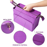 Vercord Felt Zipper Handbag Tote Purse Duffel Backpack Organizer Insert Purple Small