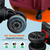 Verdi Softside Expandable 24 Inch Luggage with Spinner Wheels Lightweight Suitcase (Burgundy, Checked - Large 24 - Inch)