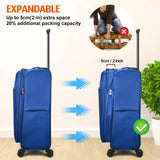 Verdi Softside Expandable 28 Inch Luggage with Spinner Wheels Lightweight Travel Suitcase (Navy, Checked - Large 28 - Inch)