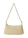 Verdusa Women's Straw Woven Shoulder Bag Tote Handbag Summer Beach Purse Vacation Bags Beige One Size