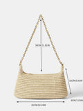 Verdusa Women's Straw Woven Shoulder Bag Tote Handbag Summer Beach Purse Vacation Bags Beige One Size