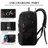 VESERI Travel Business Laptop Backpack for 18.4in PC with Shoe Compartment USB Charging Port,Sport Gym Bag for College Hiking Camping,Waterproof School Bookbag for Men Women Boys,Black