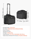 VEVOR 17.3 Inch Rolling Laptop Bag, Wheeled Briefcase Roller Computer Tote Bag with 2 Fixed Wheels & Telescoping Handle Laptop Case for Work Travel Business Office