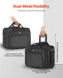 VEVOR 17.3 Inch Rolling Laptop Bag, Wheeled Briefcase Roller Computer Tote Bag with 2 Fixed Wheels & Telescoping Handle Laptop Case for Work Travel Business Office