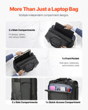 VEVOR 17.3 Inch Rolling Laptop Bag, Wheeled Briefcase Roller Computer Tote Bag with 2 Fixed Wheels & Telescoping Handle Laptop Case for Work Travel Business Office