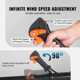 VEVOR Backpack Leaf Blower, 52CC 2 - Cycle Leaf Blower with 1.37L Fuel Tank, 480CFM Air Volume 175MPH Speed, Ideal for Lawn Care, Leaf Cleaning, and Snow Removal
