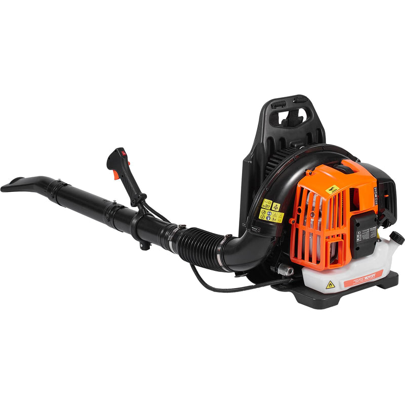 VEVOR Backpack Leaf Blower, 52CC 2 - Cycle Leaf Blower with 1.37L Fuel Tank, 480CFM Air Volume 175MPH Speed, Ideal for Lawn Care, Leaf Cleaning, and Snow Removal