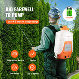 VEVOR Battery Powered Backpack Sprayer, 0 - 90 PSI Adjustable Pressure, 4 Gallon Tank, Back Pack Sprayer with 8 Nozzles and 2 Wands, 12V 8Ah Battery, Wide Mouth Lid for Weeding, Spraying, Cleaning