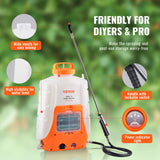 VEVOR Battery Powered Backpack Sprayer, 0 - 90 PSI Adjustable Pressure, 4 Gallon Tank, Back Pack Sprayer with 8 Nozzles and 2 Wands, 12V 8Ah Battery, Wide Mouth Lid for Weeding, Spraying, Cleaning