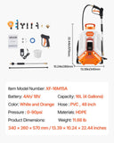 VEVOR Battery Powered Backpack Sprayer, Electric Back Pack Sprayer 4 Gallon, 2 Wands & 8 Nozzles, Adjustable 0 - 90 PSI, 4H Runtime, Portable Lawn & Garden Sprayers for Weeding, Spraying, Cleaning