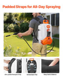 VEVOR Battery Powered Backpack Sprayer, Electric Back Pack Sprayer 4 Gallon, 2 Wands & 8 Nozzles, Adjustable 0 - 90 PSI, 4H Runtime, Portable Lawn & Garden Sprayers for Weeding, Spraying, Cleaning