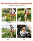 VEVOR Battery Powered Backpack Sprayer, Electric Back Pack Sprayer 4 Gallon, 2 Wands & 8 Nozzles, Adjustable 0 - 90 PSI, 4H Runtime, Portable Lawn & Garden Sprayers for Weeding, Spraying, Cleaning