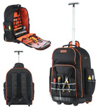 VEVOR Rolling Tool Backpack, 110 lbs Load Capacity, 72 Pockets Heavy Duty Roller Tool Bag on Wheels, Adjustable Telescoping Handle & Stable Base, Toolbag Organizers for Construction, Mechanic
